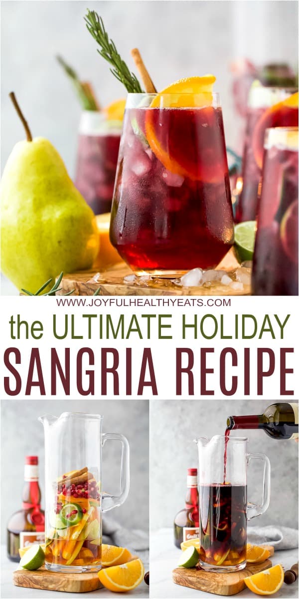 pinterest image for the ultimate holiday sangria recipe