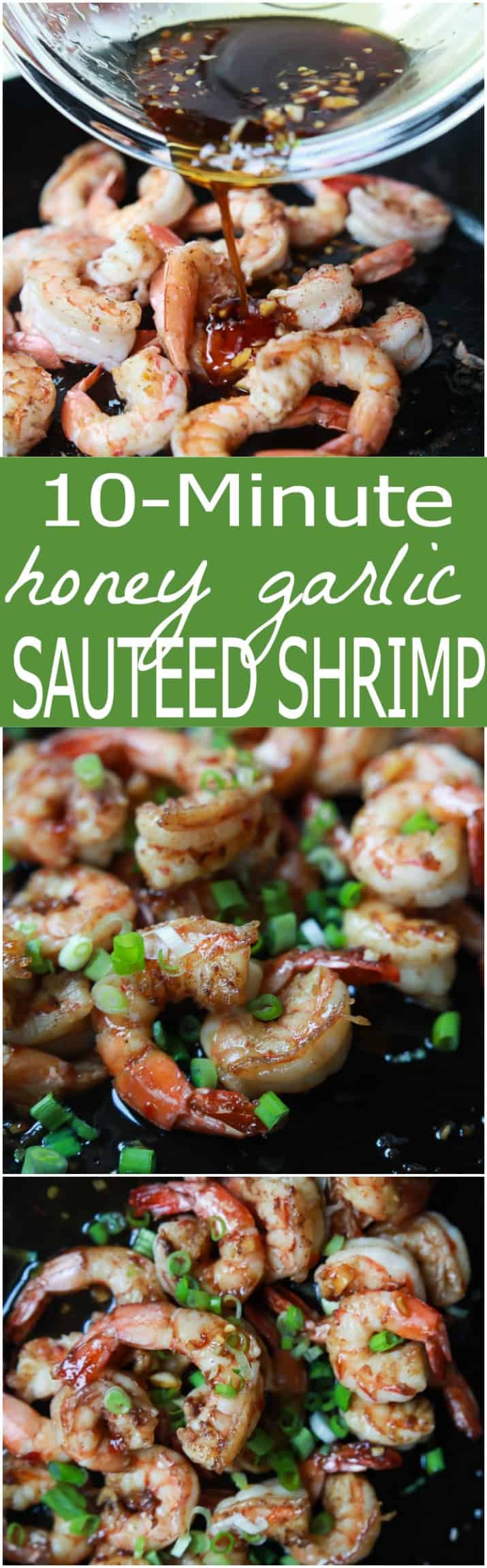 This sweet and spicy Honey Garlic Sauteed Shrimp is easy, light, absolutely delicious and only takes 10 minutes to make - definitely a winner! | joyfulhealthyeats 