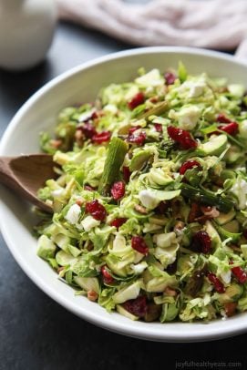 Image of an Asparagus & Brussel Sprout Salad with Honey Dijon Dressing