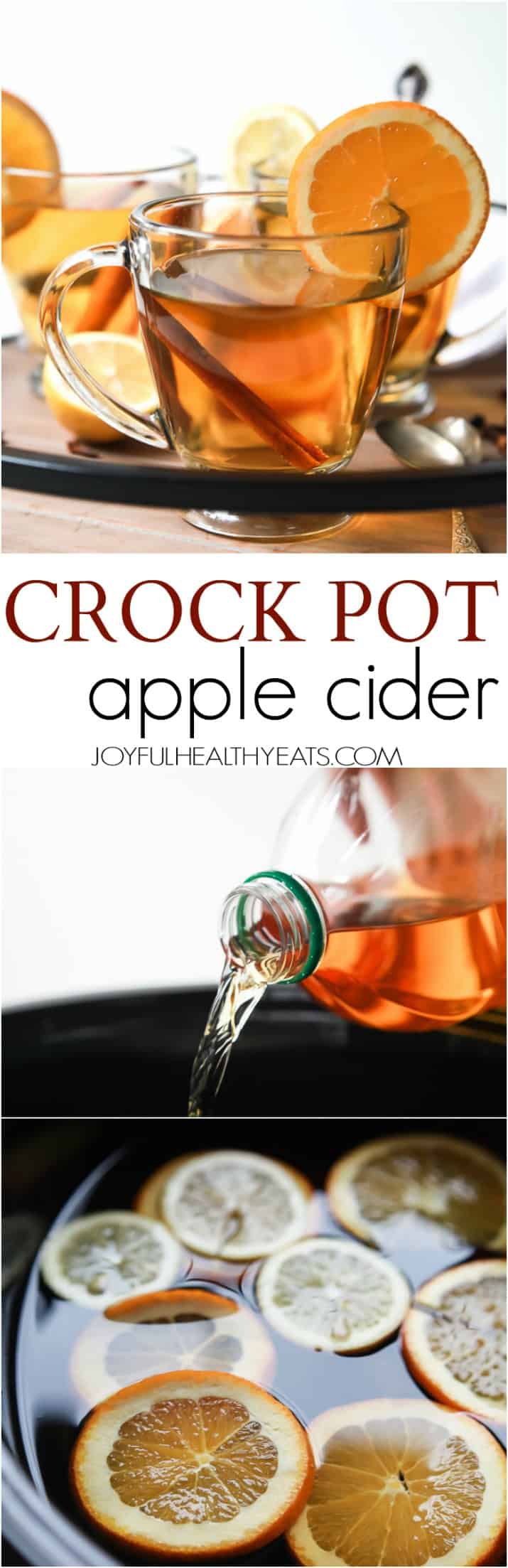This Crock Pot Apple Cider is the perfect drink to have in your hand this holiday season. It's easy, delicious, comforting, and makes your house smell amazing! | joyfulhealthyeats.com