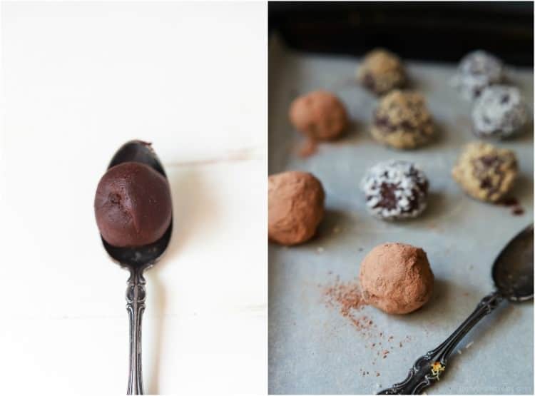 The process of making 4 Ingredient Decadent Healthy Chocolate Truffles