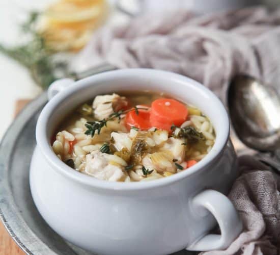 Light Lemon Chicken Orzo Soup - the perfect comfort soup that's full of vegetables, protein, and a fresh lemony broth that you'll swoon over! This soup is pure bliss on cold winter day! | joyfulhealthyeats.com