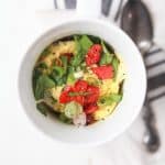 A great breakfast recipe for a healthy New Year! 2 Minute Egg Omelet in a Mug, low in calories, filled with nutrients, easy to "make your own" and all made in one cup! | joyfulhealthyeats.com #glutenfree Easy Healthy Recipes
