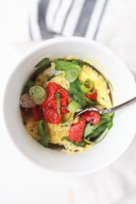microwave 2 minute veggie omelet made in a mug