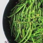 Green Beans Topped with Lemon Zest in a Large Skillet