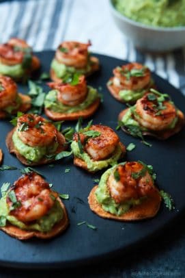 Cajun Shrimp Guacamole Bites, the perfect appetizer for your next game day party! Creamy, spicy, healthy, paleo, and delicious! | joyfulhealthyeats.com Easy Healthy Recipes