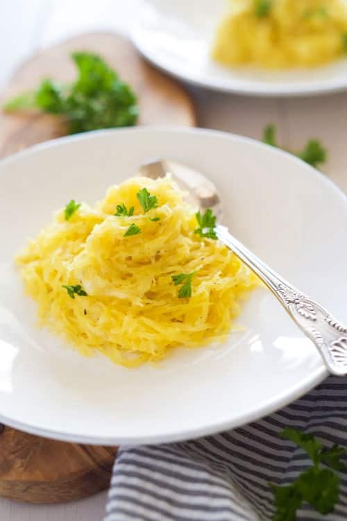 Cheesy Garlic Butter Spaghetti Squash