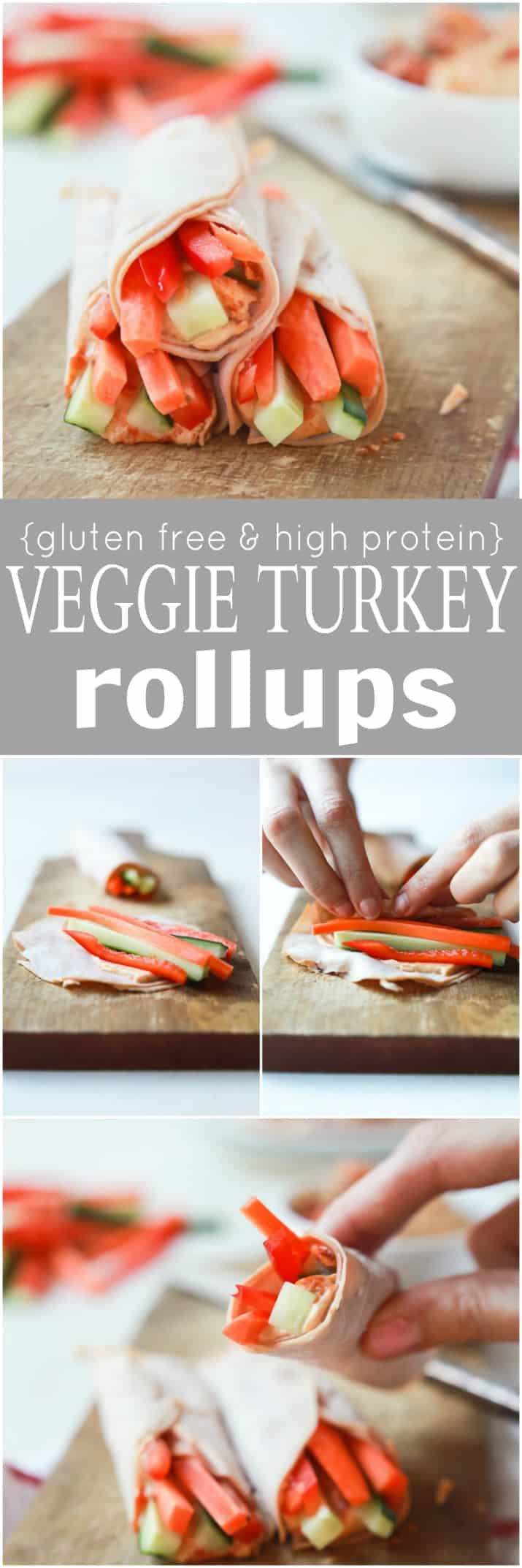 Recipe collage for Veggie Turkey Rollups