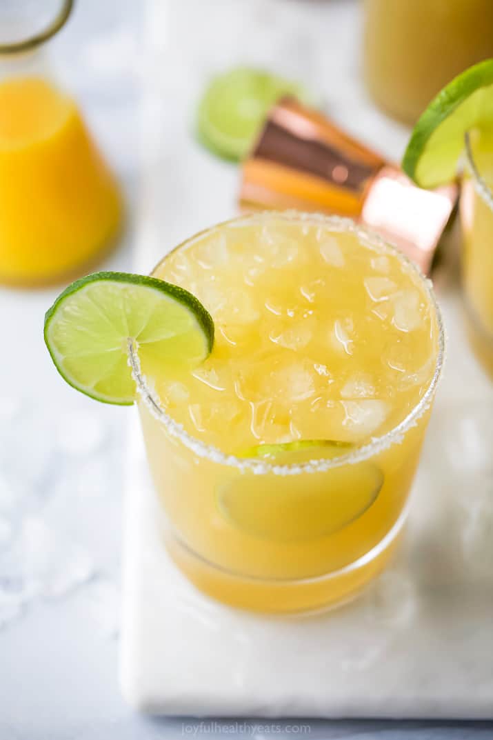 a glass filled with a classic margarita