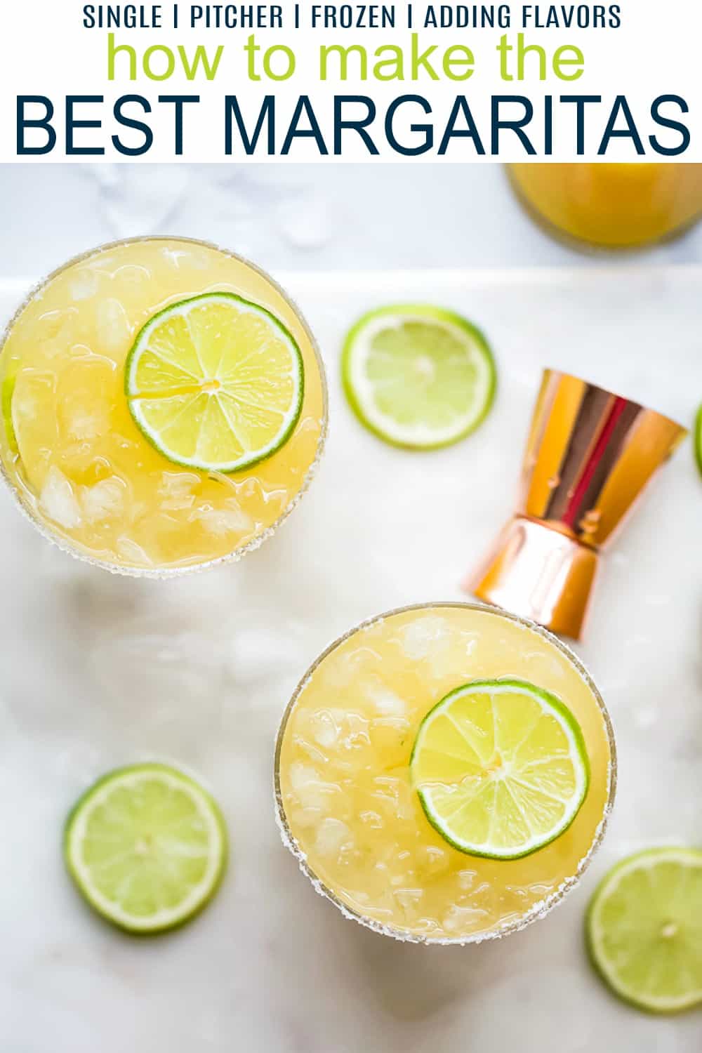 pinterest bilde for hvordan lage den ultimate margarita oppskriften