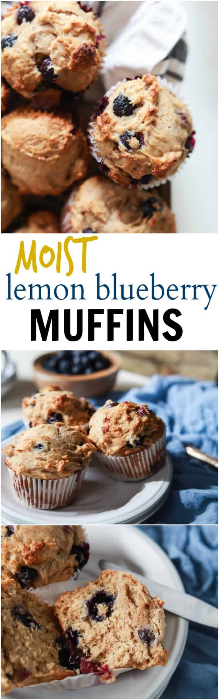These extremely Moist Lemon Blueberry Muffins are so easy to make, filled with fresh lemon and blueberry flavor, and made with no butter or refined sugar! The BEST muffin ever! | joyfulhealthyeats.com