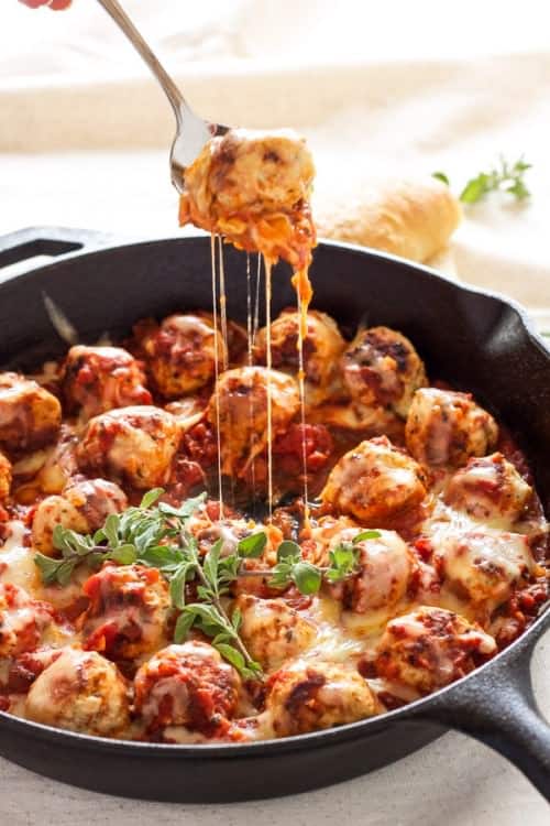 Skillet Meatballs in Marinara