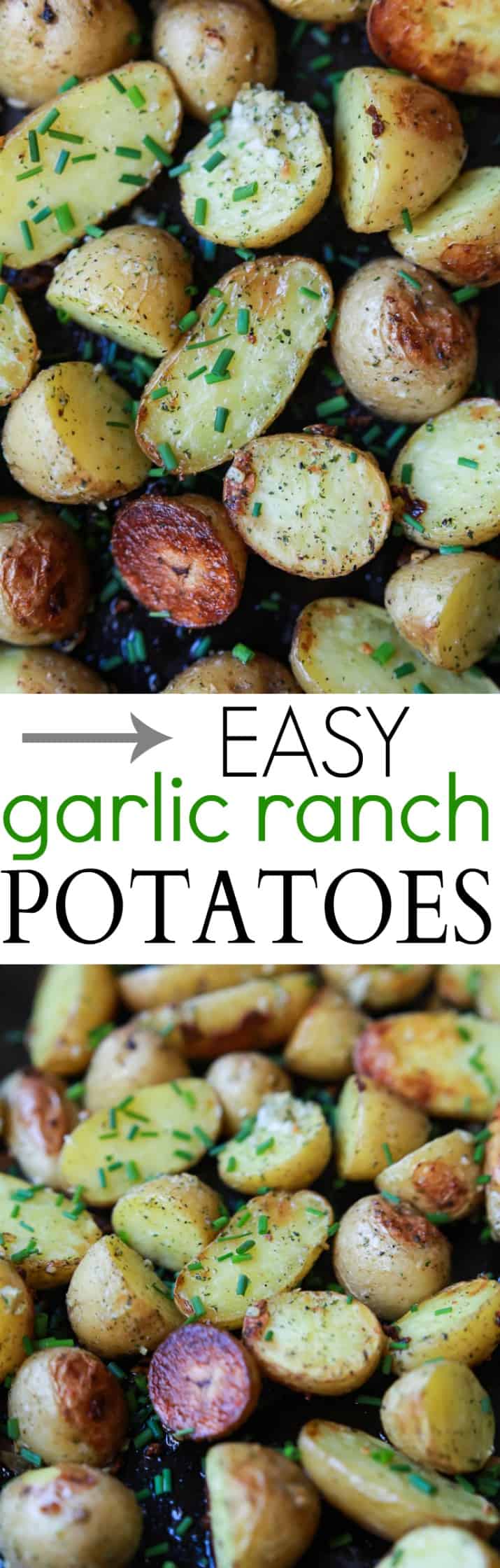 Easy Garlic Ranch Potatoes recipe collage