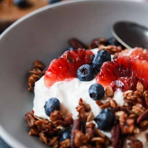 Image of a Yogurt Breakfast Bowl with Blood Orange & Blueberries