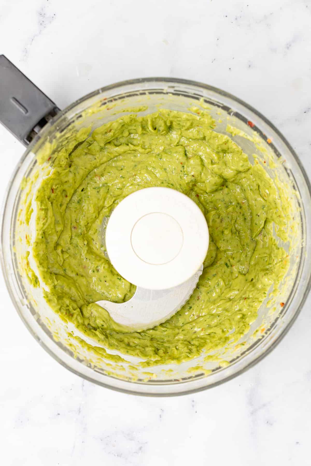 Blended avocado crema. 