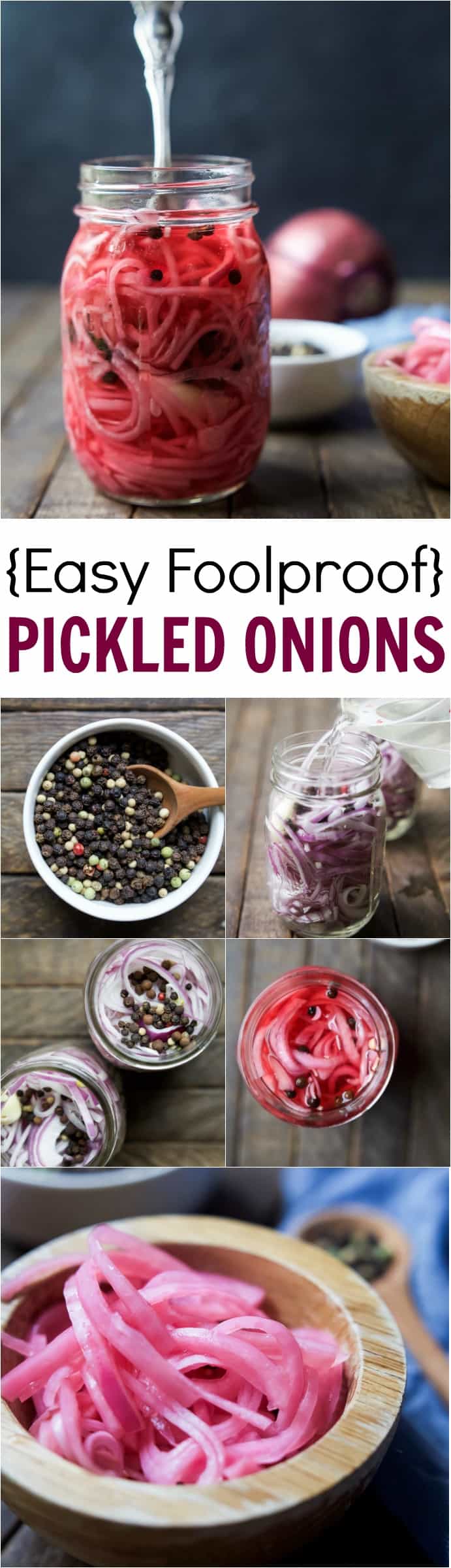 Recipe collage for Easy Foolproof Pickled Onions