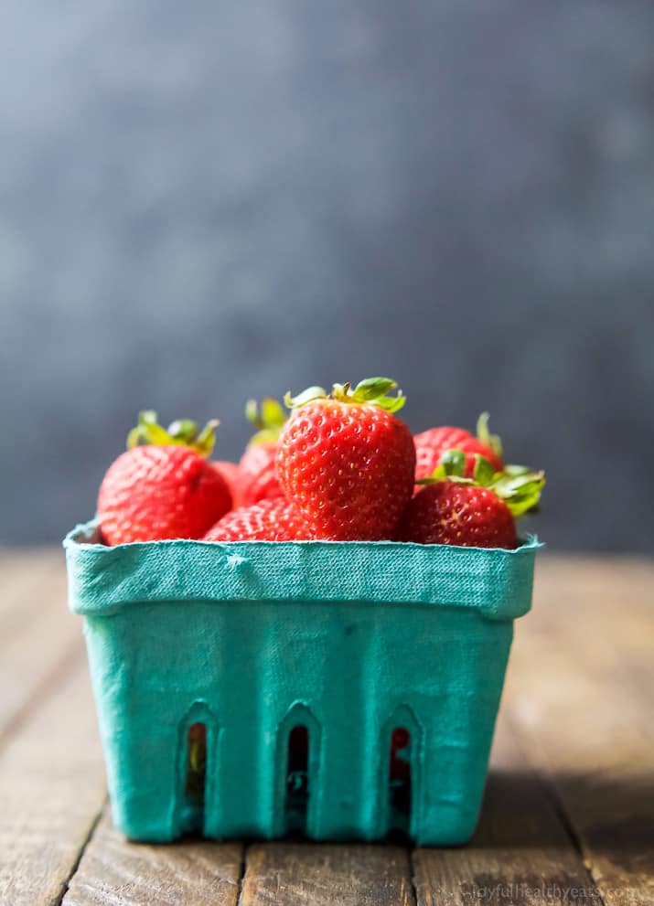 A pint of fresh strawberries