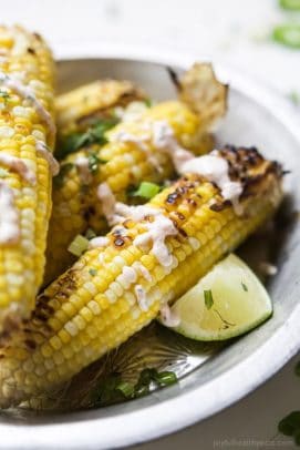 Image of Grilled Corn on the Cob with Roasted Jalapano Sauce