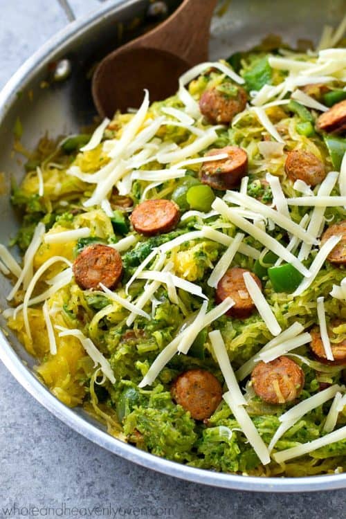 Pesto-Spaghetti-Squash-Sausage-Skillet3