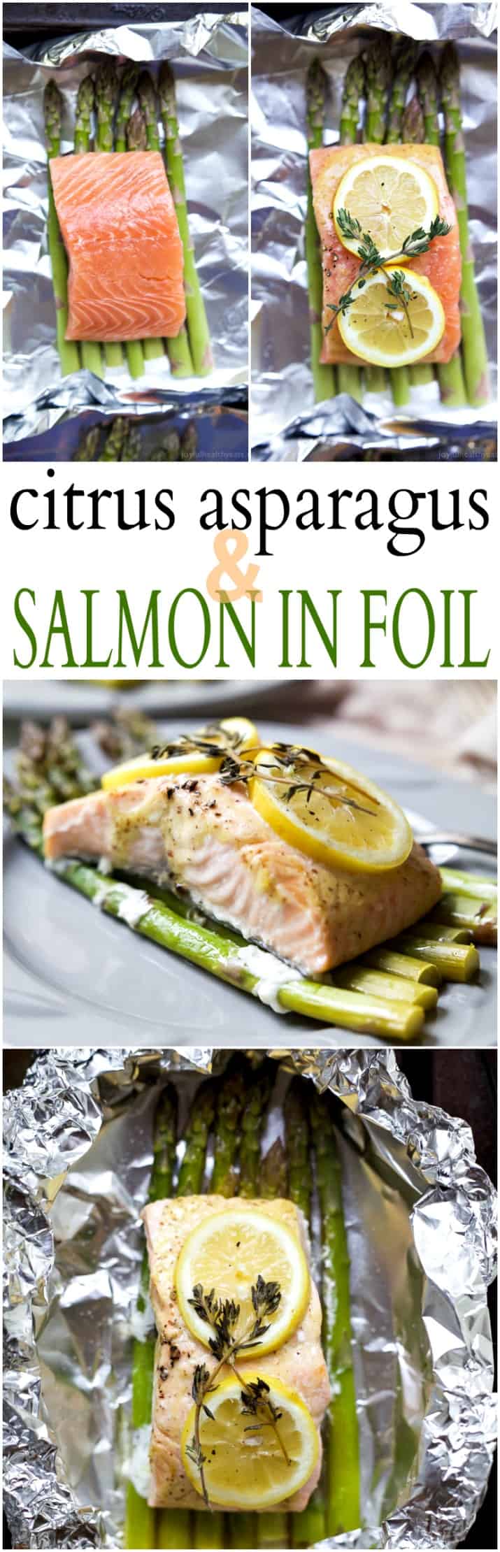 Citrus Asparagus & Salmon in Foil recipe collage