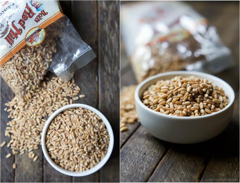 Uncooked Farro in a bowl