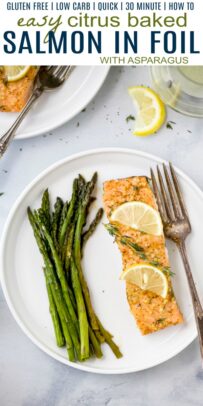 pinterst image for citrus baked salmon in foil