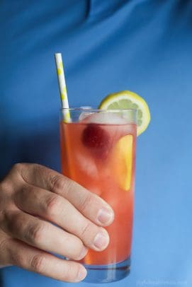 Image of a Glass of Homemade Raspberry Peach Lemonade