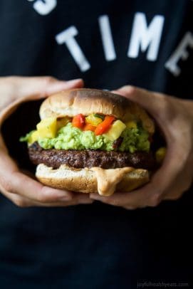 Image of a Smoky Avocado Burger with Pineapple Relish