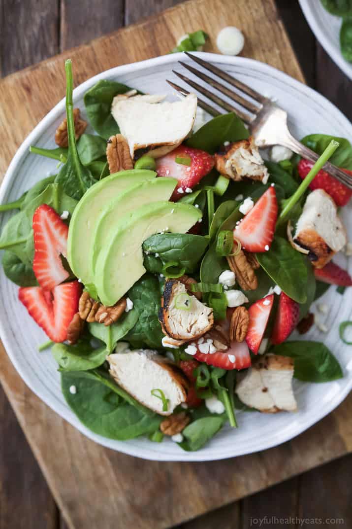 Strawberry Avocado Chicken Salad with Balsamic Vinaigrette | Easy ...