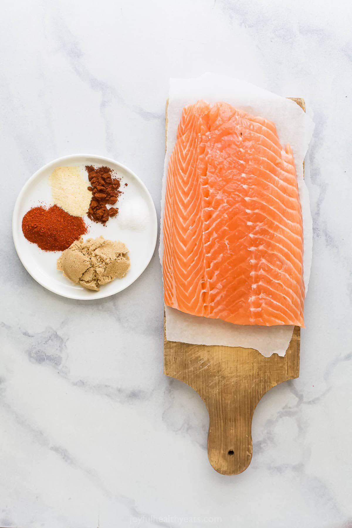 Ingredients for grilled salmon. 