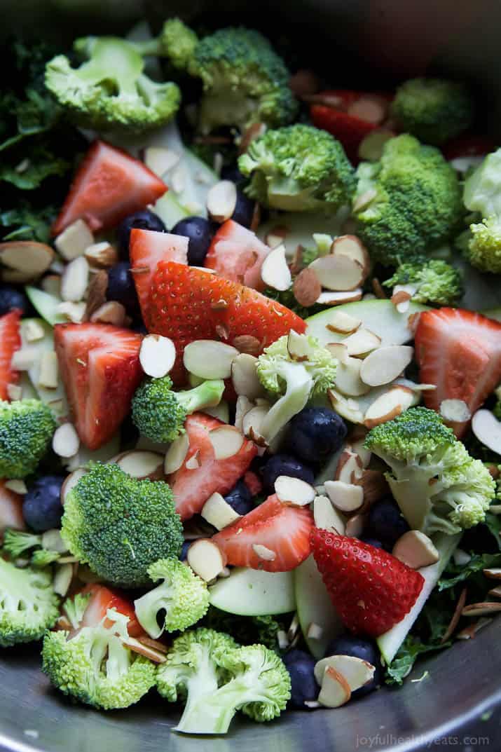 Close-up of Summer Detox Salad ingredients in a mixing bowl