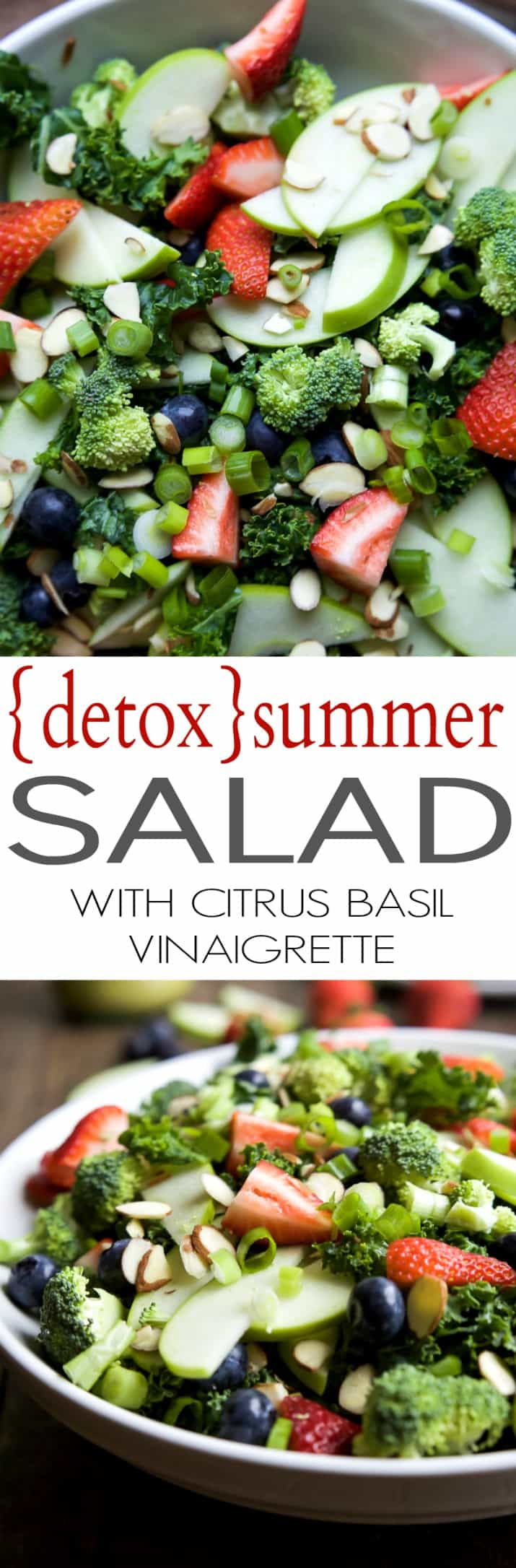 Recipe collage fo Summer Detox Salad with Citrus Basil Vinaigrette