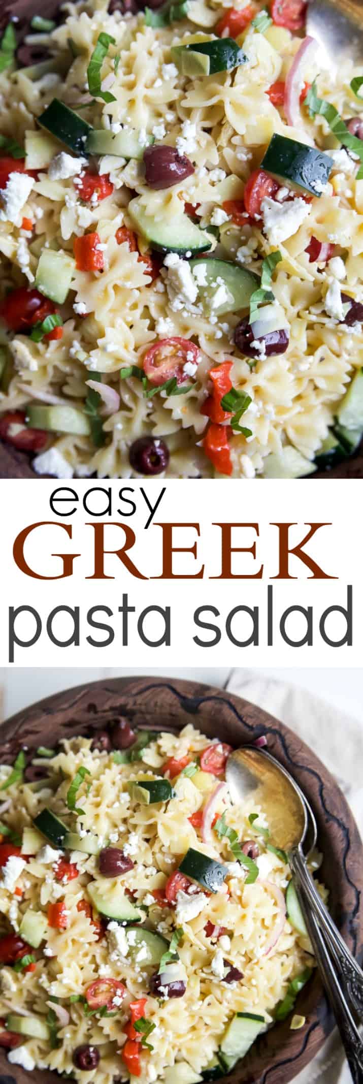 Easy Greek Pasta Salad Recipe collage