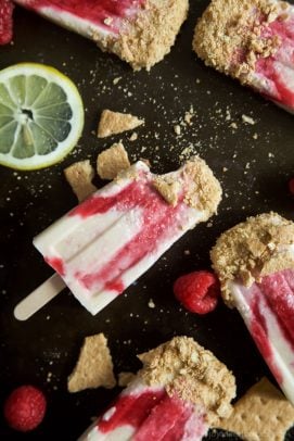 Lemon Raspberry Cheesecake Popsicles