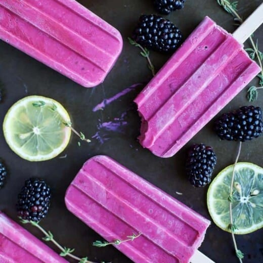 Image of Blackberry Thyme Yogurt Popsicles