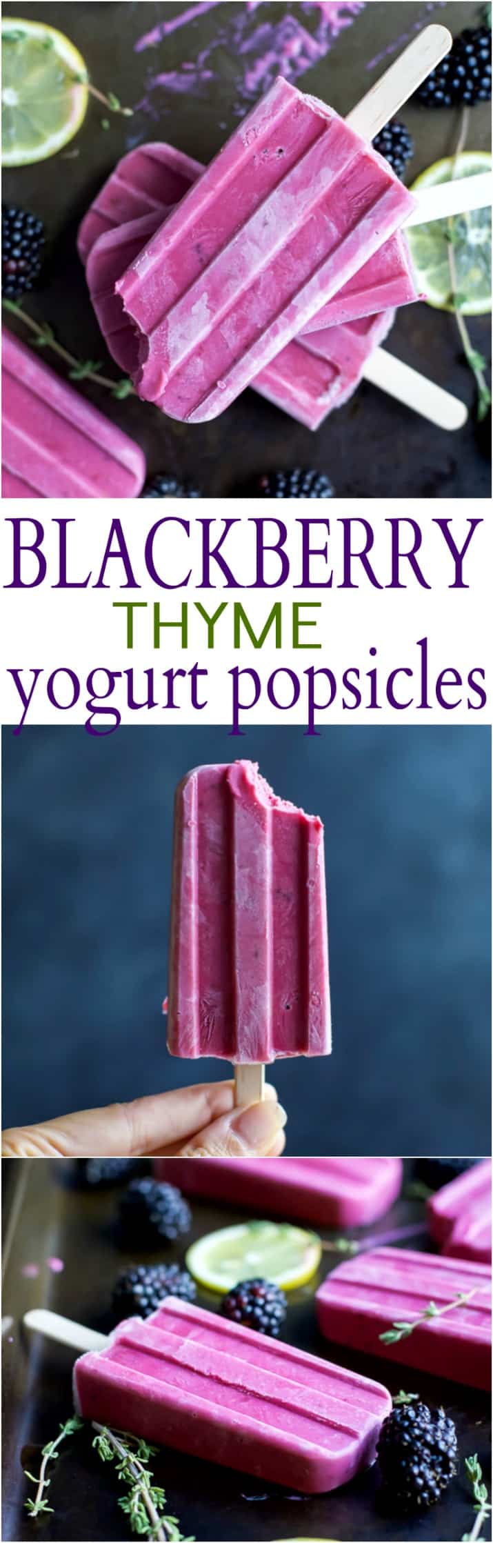 Title Image for Blackberry Thyme Yogurt Popsicles