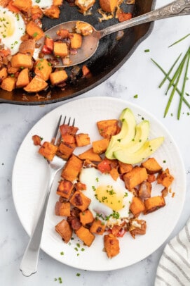 Plate of breakfast hash.