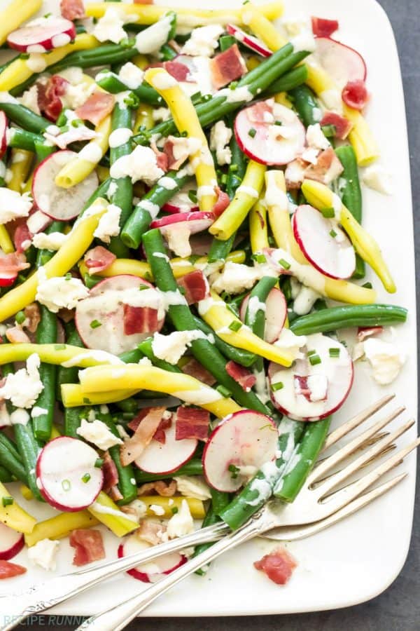 Crisp, crunchy and full of flavor is exactly what this Green Bean, Radish and Bacon Salad with Creamy Feta Dressing is! The perfect summer salad!