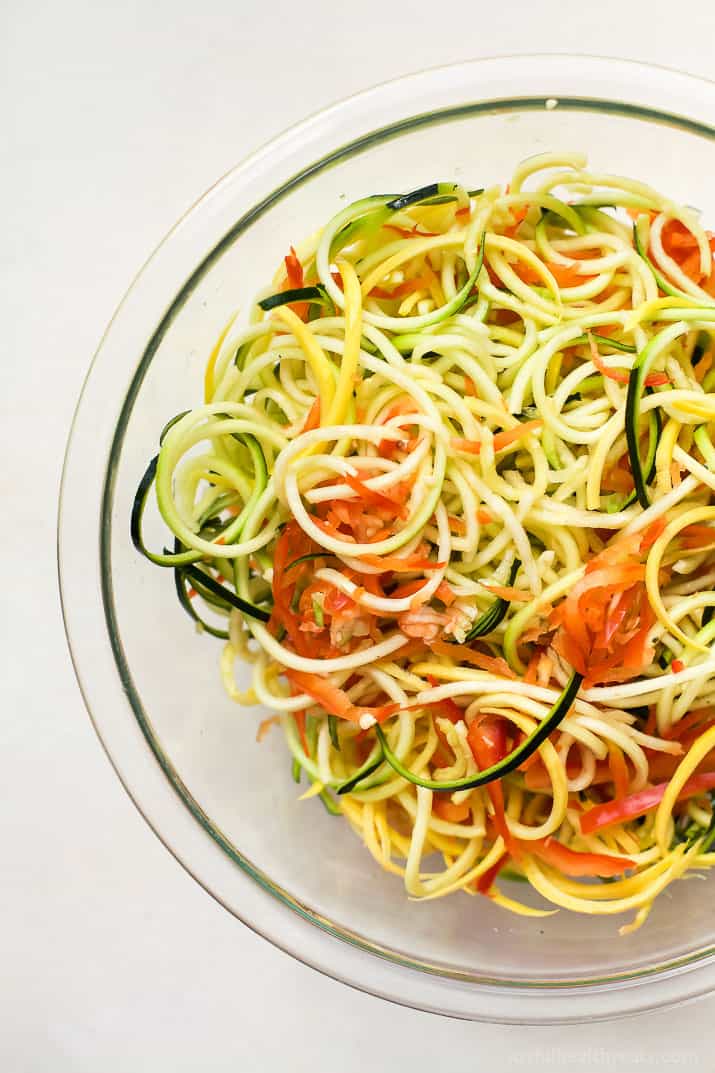 Spiralized Vegetable Enchiladas are a easy light 30 minute meal. Perfect for your next taco night or quick weeknight dinner!