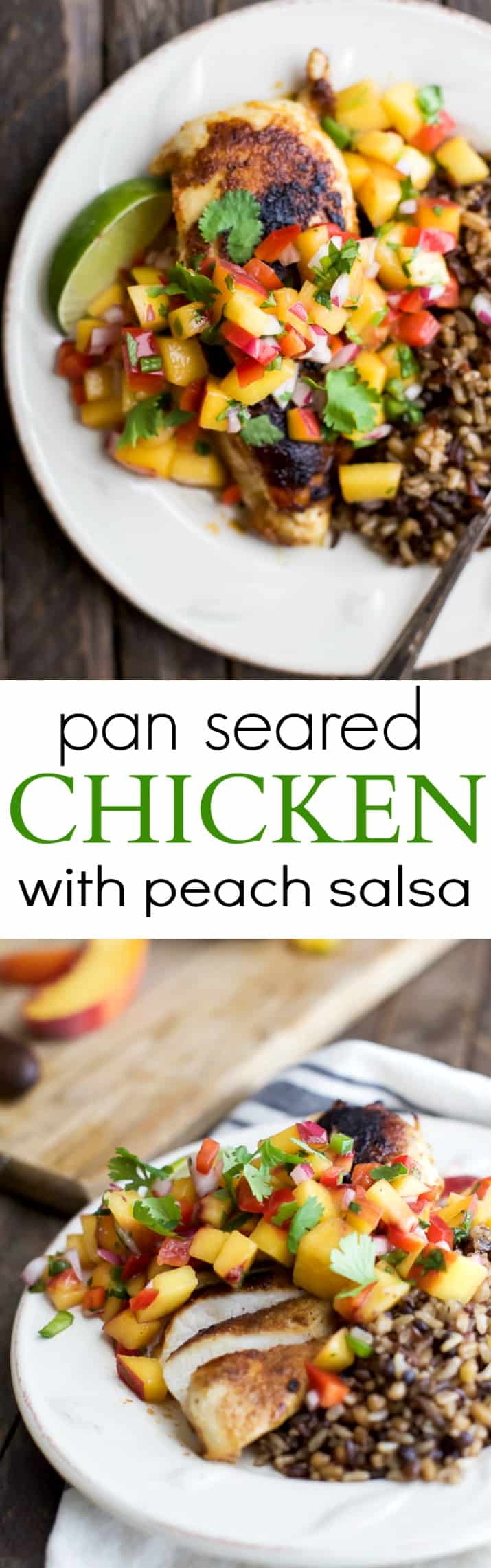 Pan Seared Chicken Breast with fresh Peach Salsa, a flavorful chicken dinner that's done in 30 minutes. It's the perfect meal for a school night! | joyfulhealthyeats.com #paleo #glutenfree