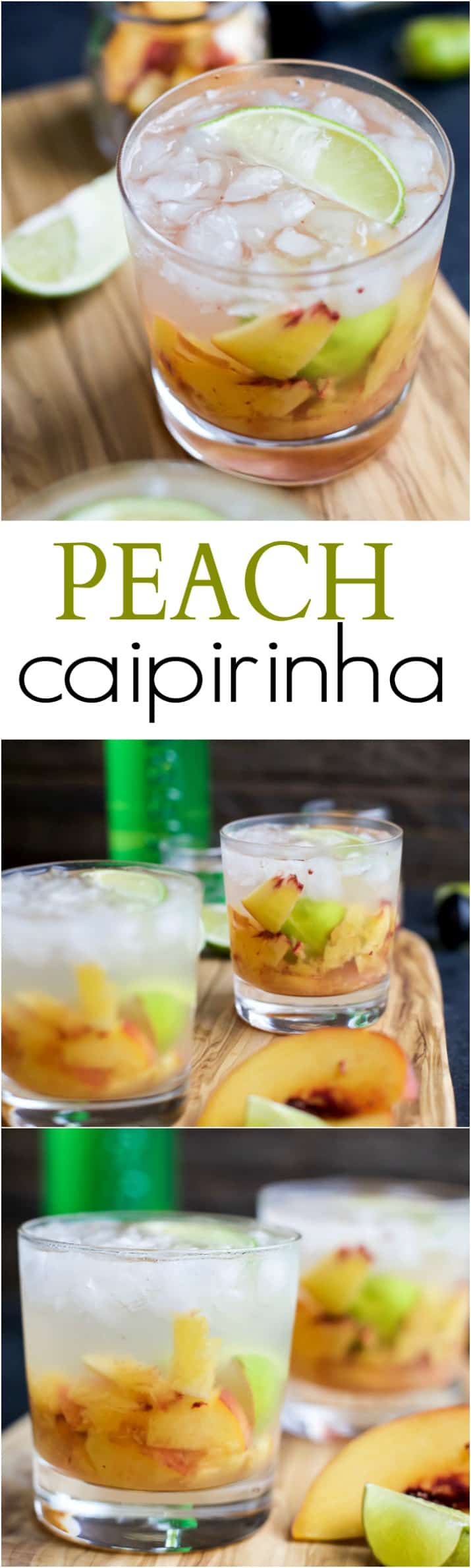 Brazilians know how to make a cocktail! Perfectly refreshing and easy to make - this Peach Caipirinha is hands my drink of choice! | joyfulhealthyeats.com