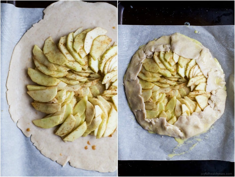 This Rustic Cardamom Apple Galette topped with a Maple Mascarpone is the thing pie dreams are made of. It's easy to make, mind blowing in flavor, and Gluten Free .. you'll fall in love! | joyfulhealthyeats.com