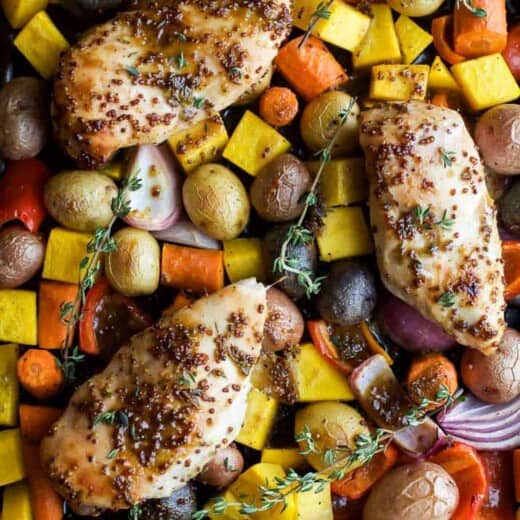 Sheet Pan Honey Mustard Chicken & Vegetables - web-5