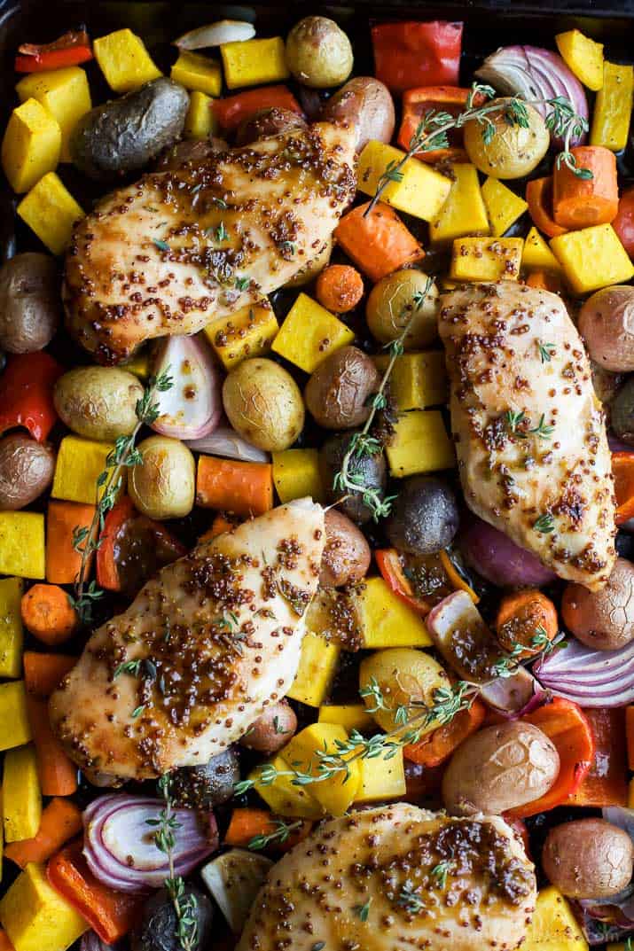 Sheet Pan Honey Mustard Chicken & Vegetables | Easy