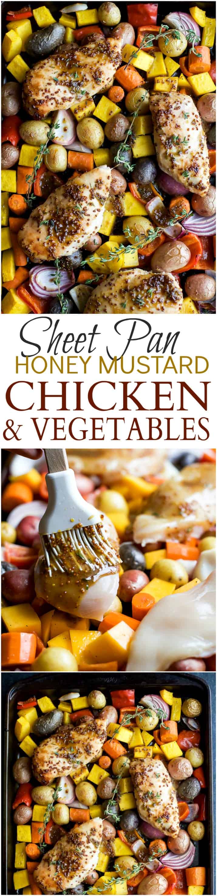 Sheet Pan Honey Mustard Chicken & Vegetables a meal that's healthy, easy, absolutely delicious, only 30 minutes and such an easy clean up! | joyfulhealthyeats.com #glutenfree #paleo