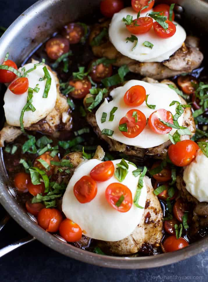 Image of Balsamic Glazed Caprese Chicken Cooking