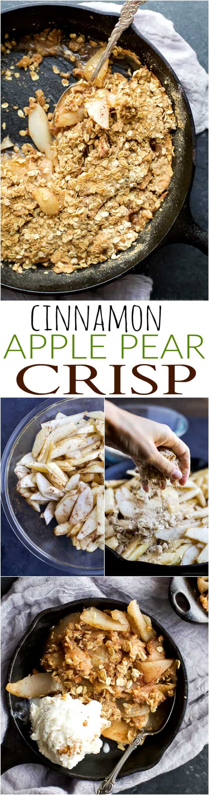 Pinterest collage for Cinnamon Apple Pear Crisp recipe
