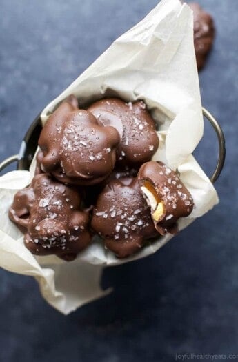 A pile of Espresso Cashew Clusters.