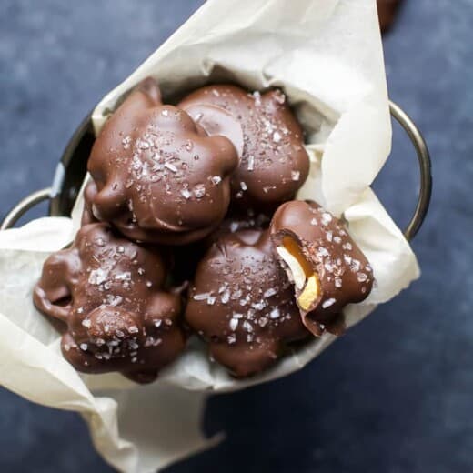 A pile of Espresso Cashew Clusters.