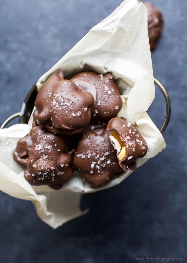A pile of Espresso Cashew Clusters.